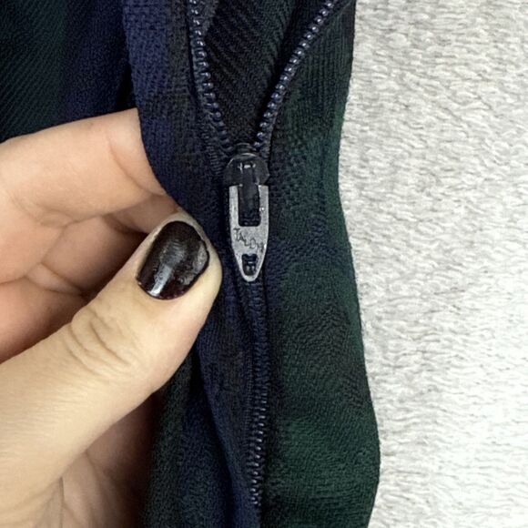 Vtg Pendleton 100% Wool Pleated Skirt 16 Blue Green Tartan Plaid Floral Academia - Picture 4 of 13